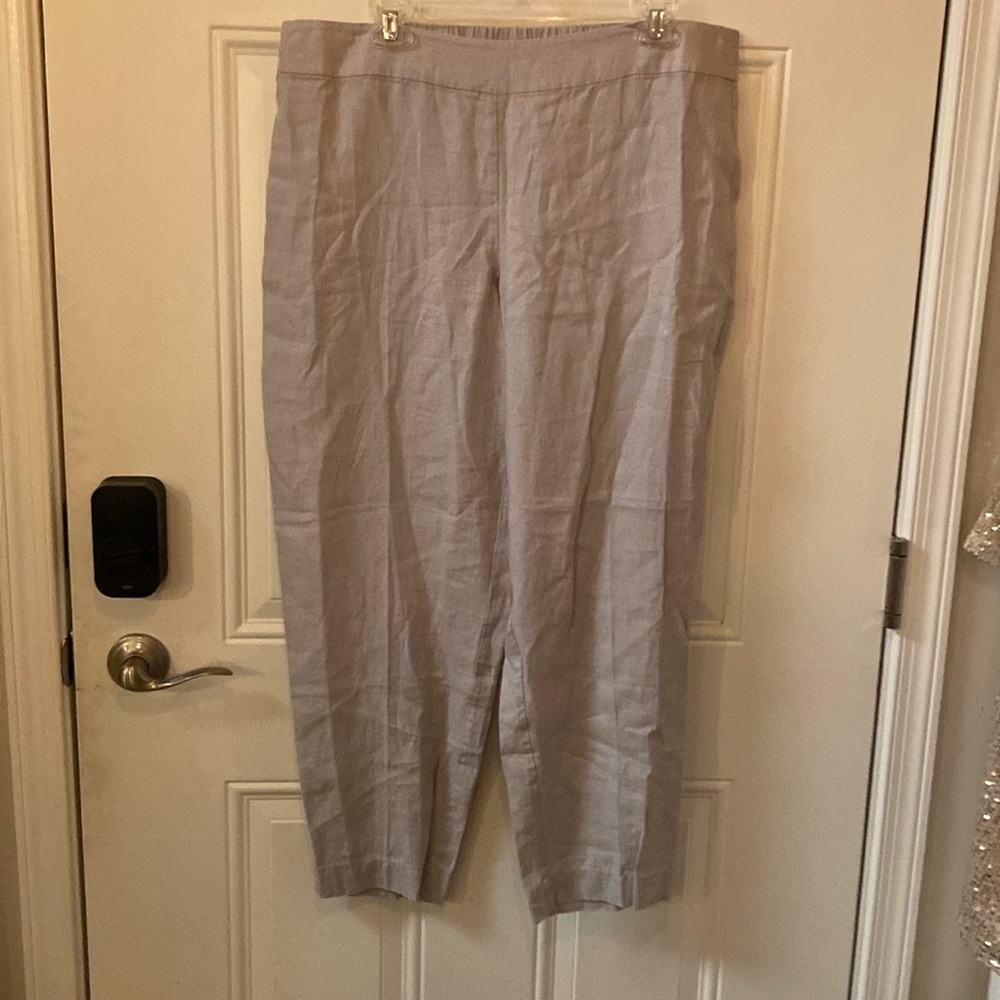 Eileen Fisher Our Signature 100% Organic Linen, NWT, L/G Ankle Length Pants